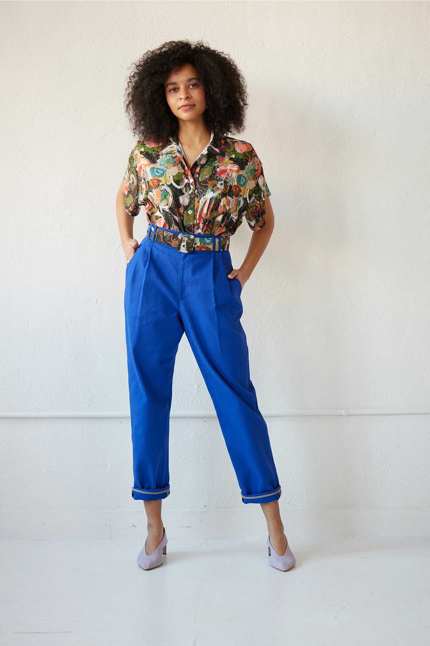 Sophia Pant in Cotton Twill Pants CHRISTINE ALCALAY Cobalt 0