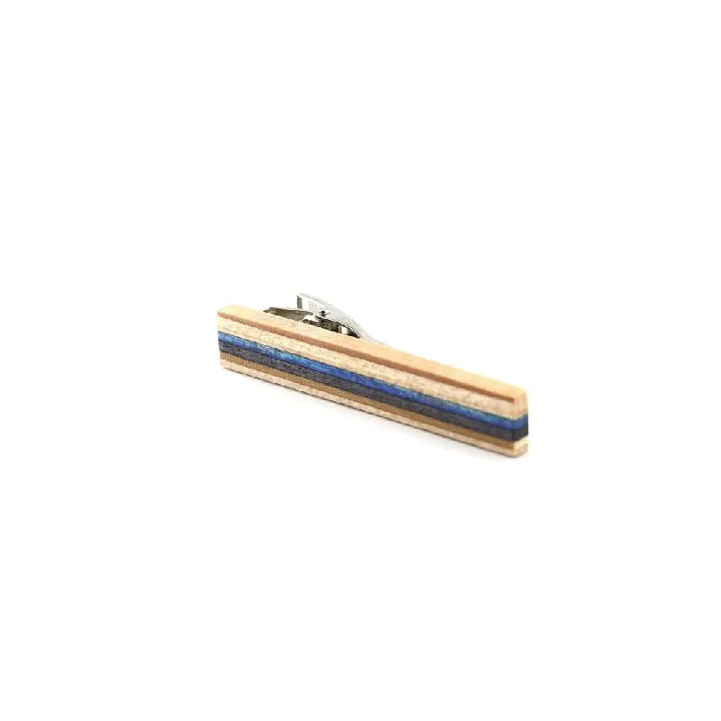 Blue Recycled Skateboard Tie Clip Accessories Skate4create Blue  