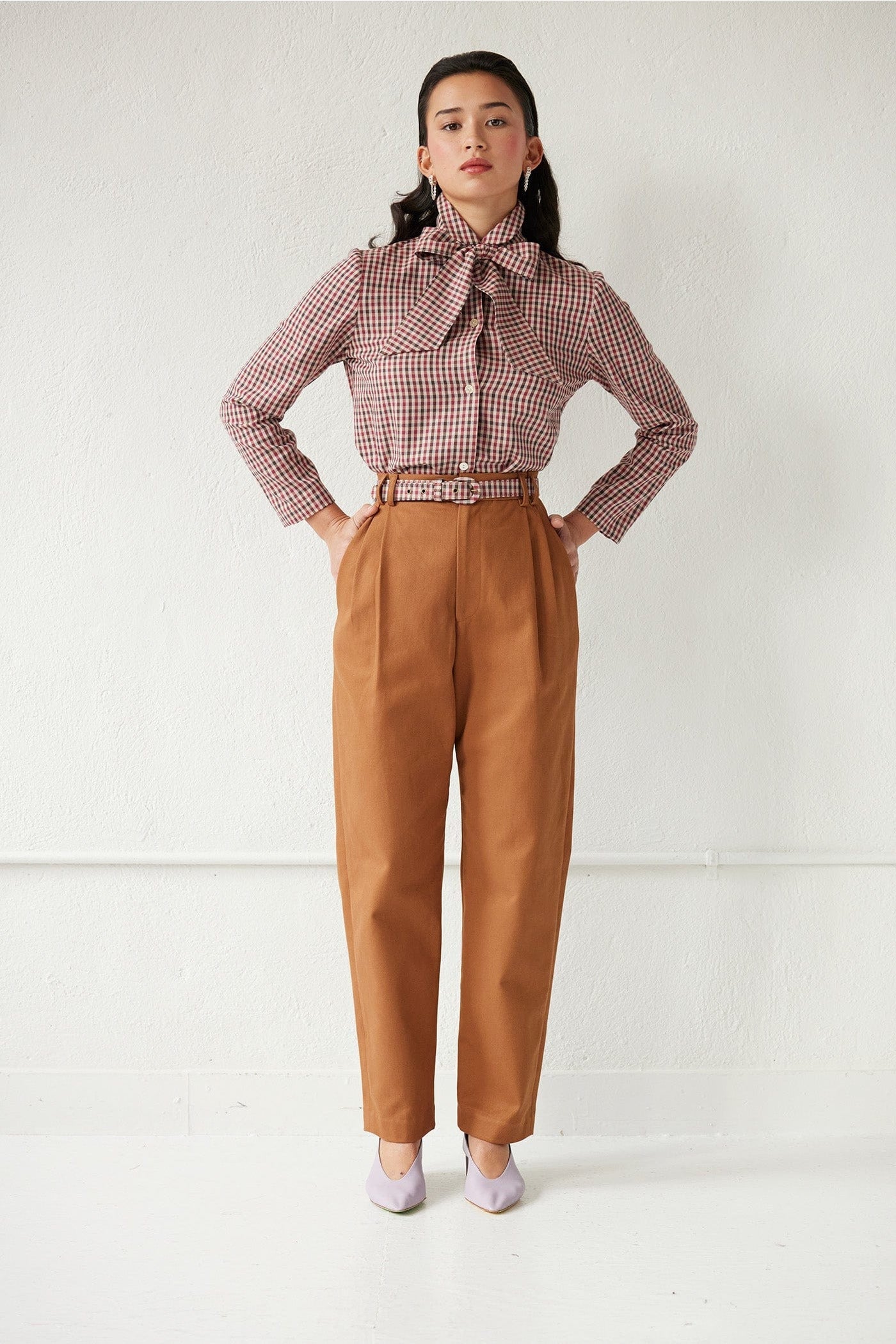 Sophia Pant in Cotton Twill Pants CHRISTINE ALCALAY Nutmeg 0
