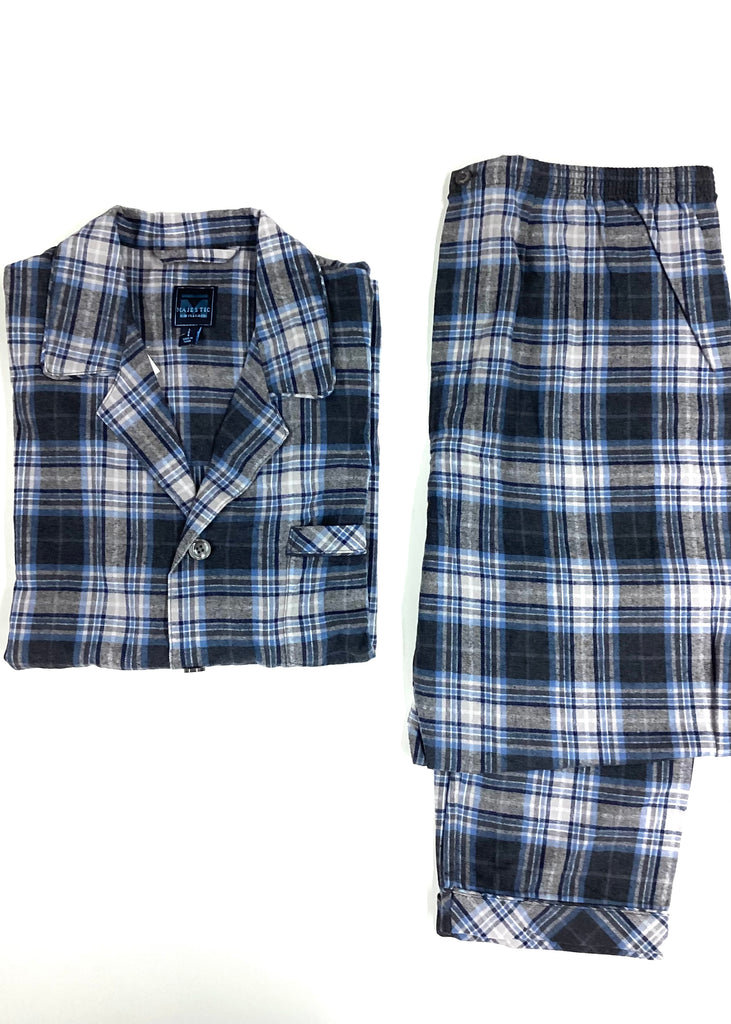 L/S Pajama, Sleepwear from Majestic International in Grey/Blue S