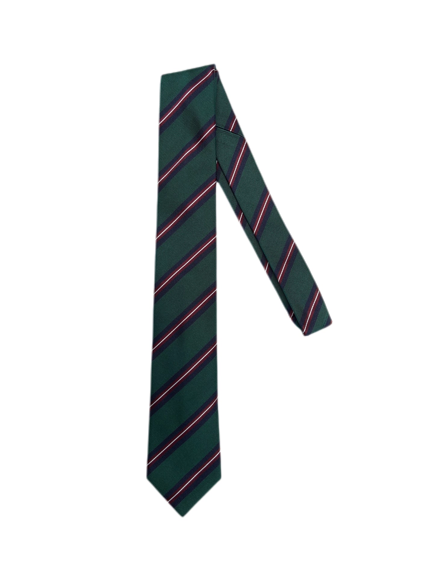 Pattern Silk Tie Ties fig. Stripe on Hunter  