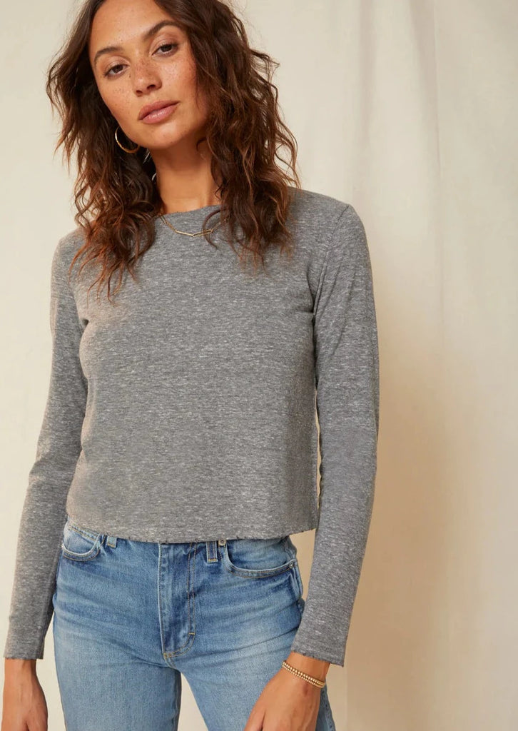 Long Sleeve Babe Tee, T-Shirts from AMO in Heather Grey S