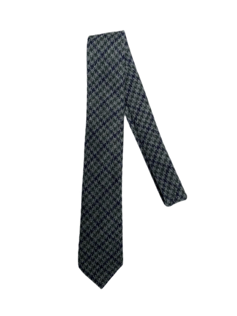 Wool Pattern Tie, Ties from fig. in Houndstooth Hunter/Gray 