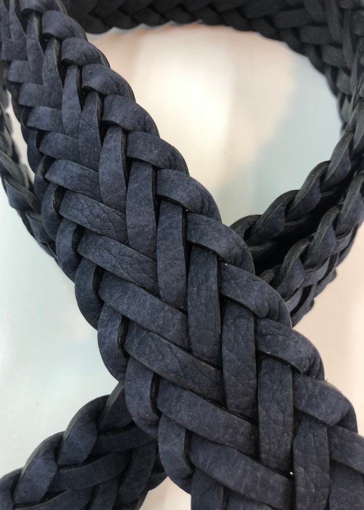 Braided Nubuck Belt, Belts from Leyva in Navy/Dk Grey-5 32