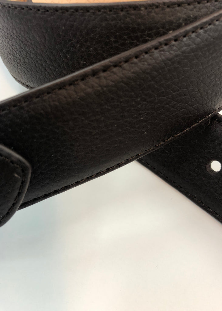 Pebble Leather Belt, Belts from Leyva in Dark Brown-2 32