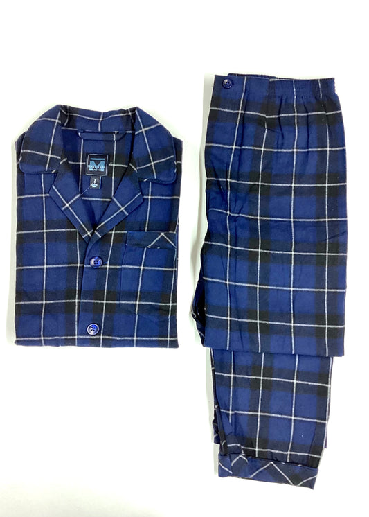 L/S Pajama Sleepwear Majestic International Cobalt/Black S 