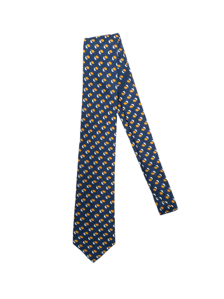 Wool Pattern Tie, Ties from fig. in Sun and Moon on Navy 