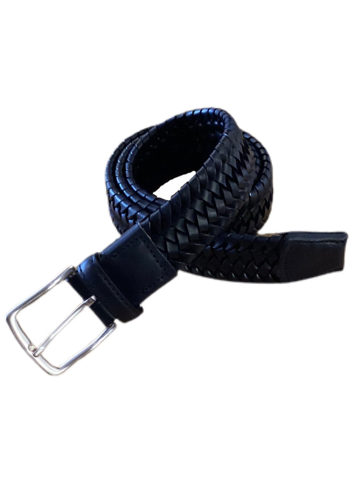 Leather Braided Belt, Belts from LEYVA in Black 32
