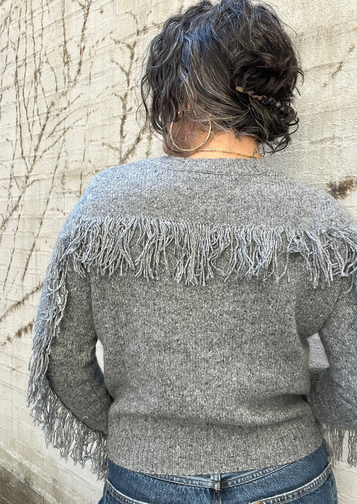 Fringed Crew, Sweaters from Autumn Cashmere Women in  