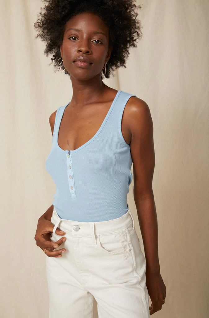 Henley Tank, Tanks from AMO in CHAMBRAY XS