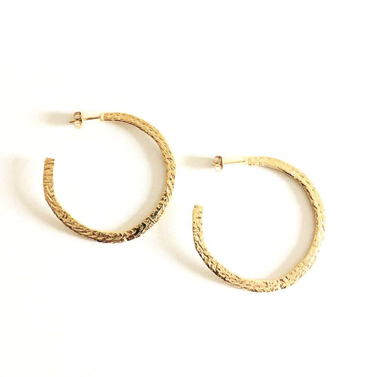 Terrain Hoops Earrings Cog Gold  