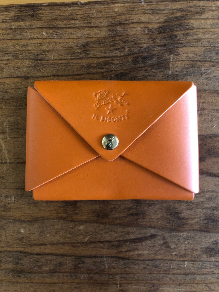 Classic Card Case, Small Leather Goods from Il Bisonte in Orange 
