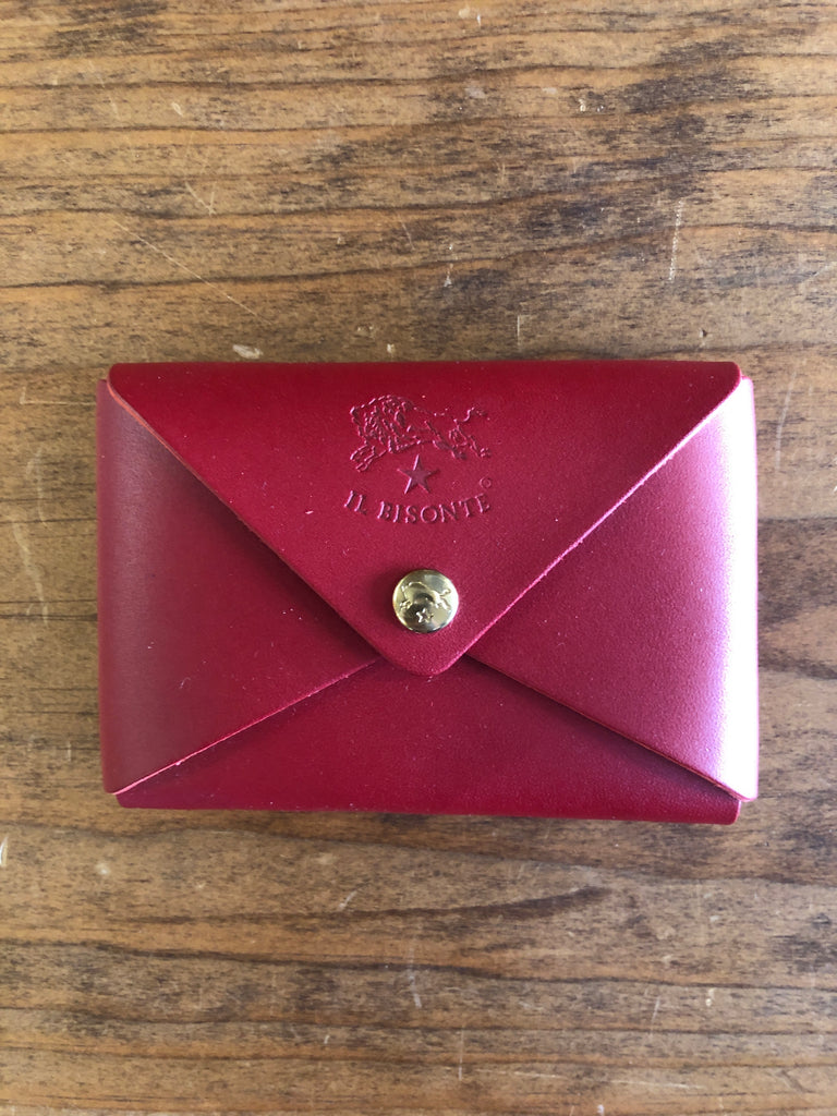 Classic Card Case, Small Leather Goods from Il Bisonte in Rosso 