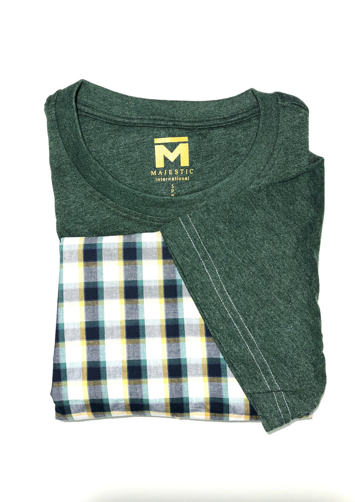 S/S Crew & Lounge Set, Pajamas from Majestic International in Grass Green S
