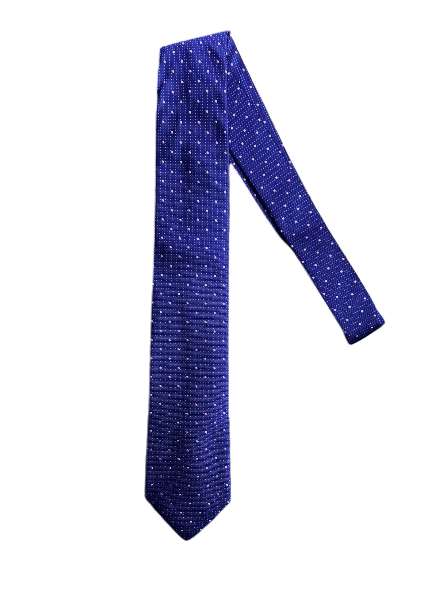 Pattern Silk Tie Ties fig. Navy/Pink Dot  