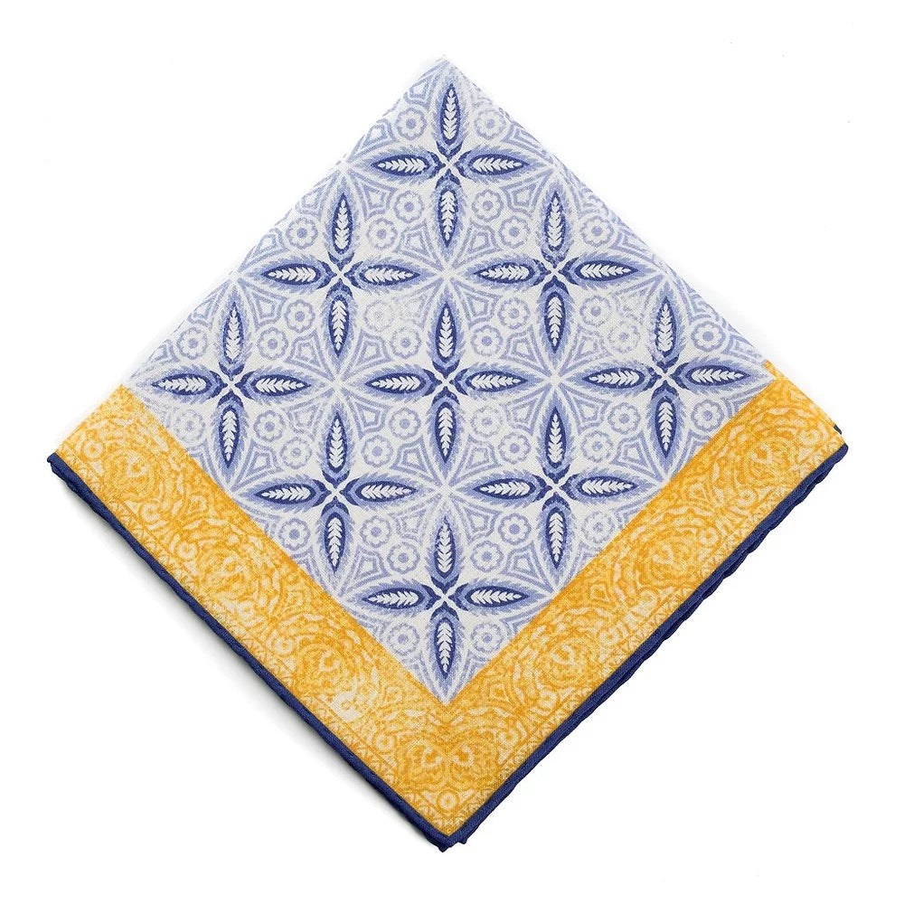 Times Square Pocket Square, Ties & Pocket Squares from Trumbull Rhodes in Marine/Gold 