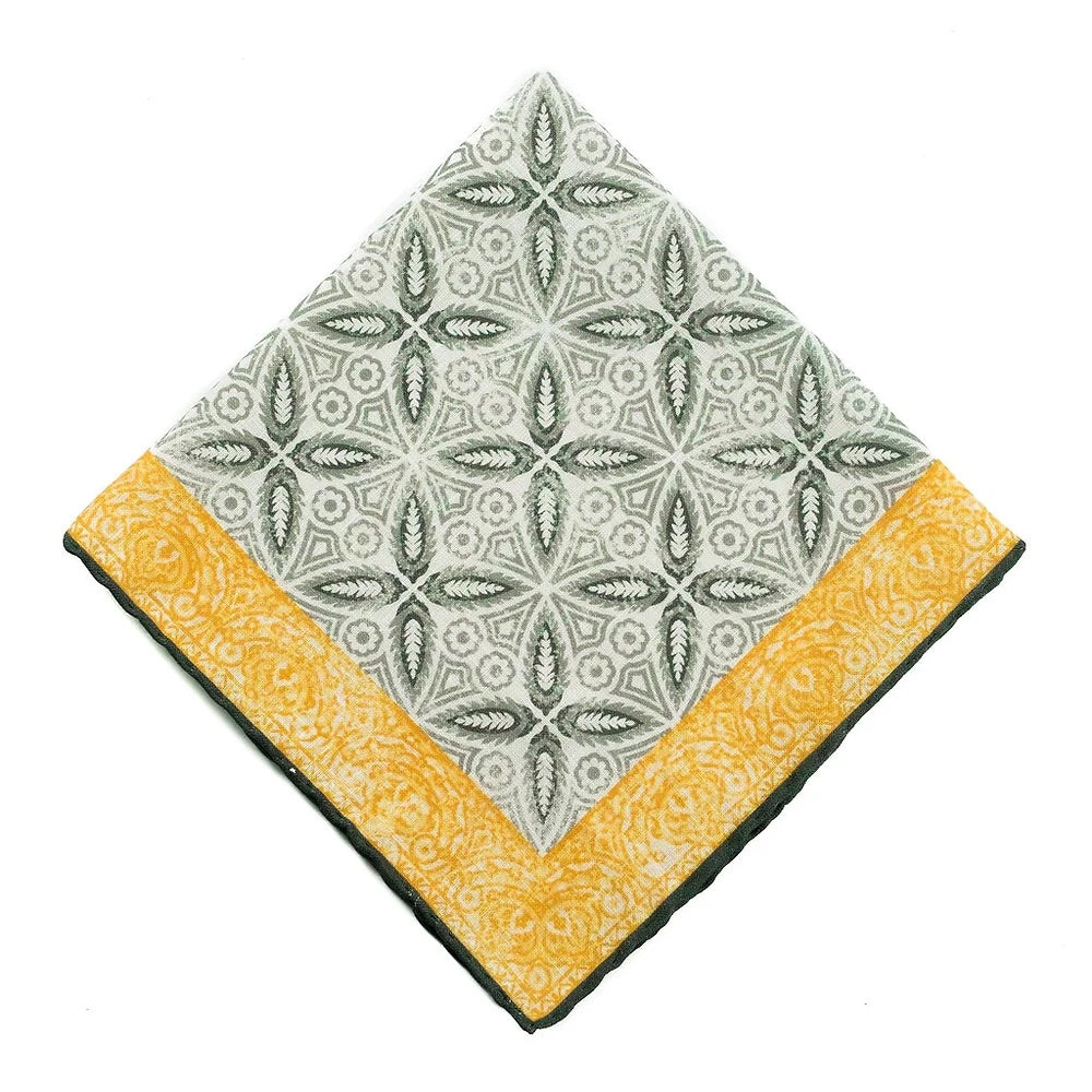 Times Square Pocket Square, Ties & Pocket Squares from Trumbull Rhodes in Olive/Marigold 
