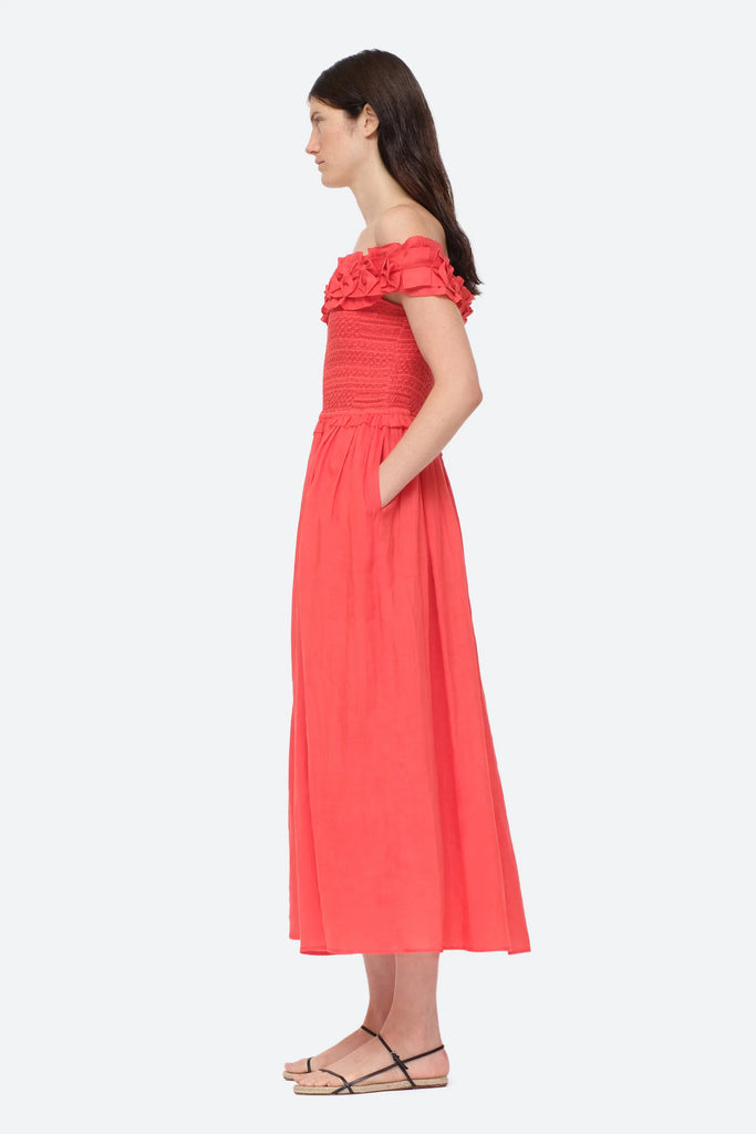 Frida Solid Strapless Dress,  from Sea in  