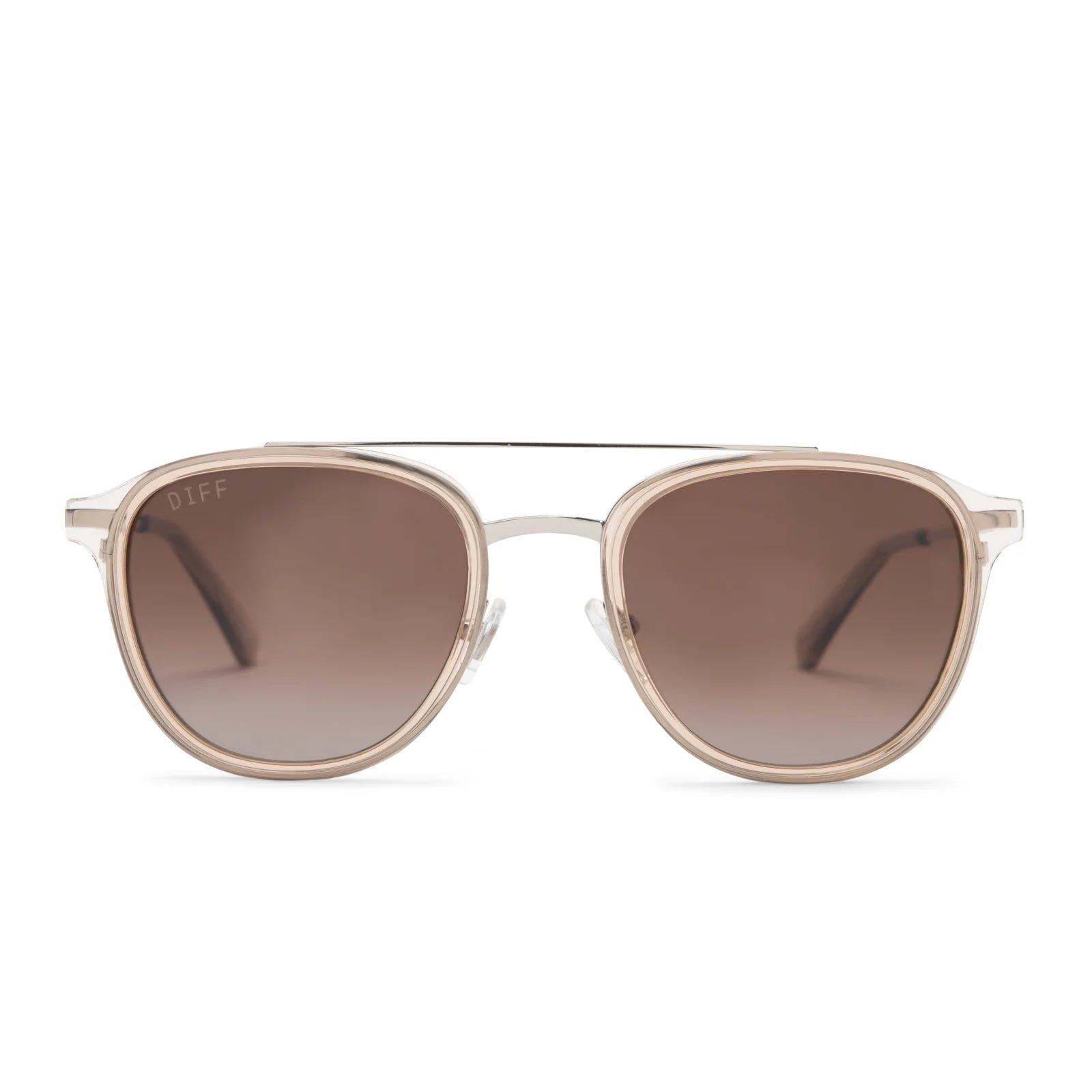 Camden Sunglasses Sunglasses Diff Eyewear Vintage Crystal + Brown Gradient Polarized  