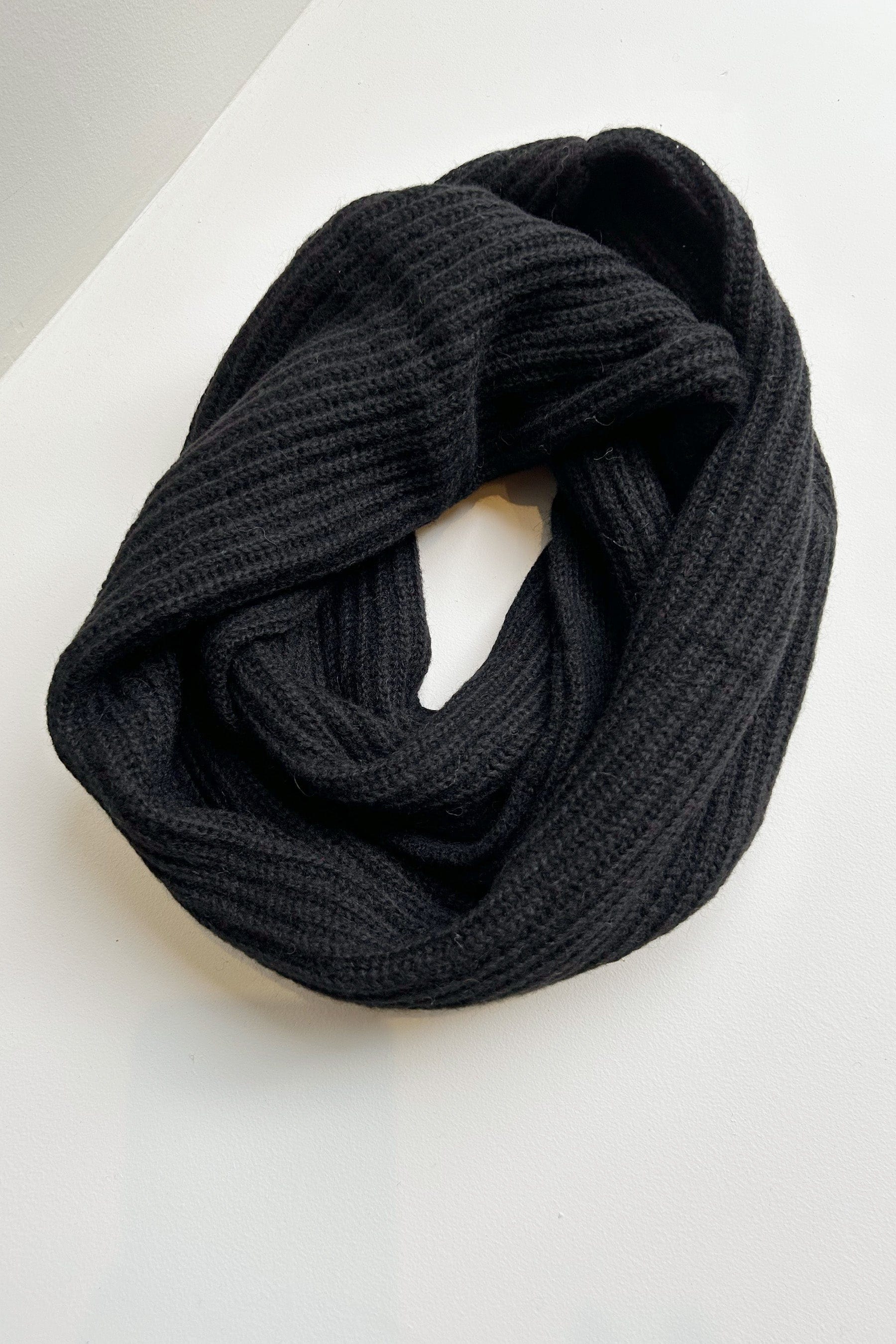 Infinity Scarf in Alpaca Wool Blend Scarves CHRISTINE ALCALAY Black One Size 