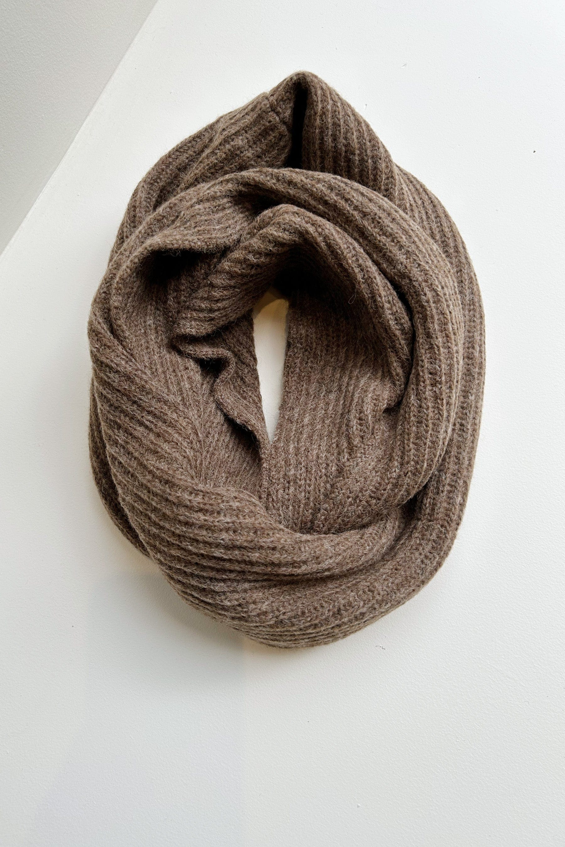 Infinity Scarf in Alpaca Wool Blend Scarves CHRISTINE ALCALAY Heather Brown One Size 