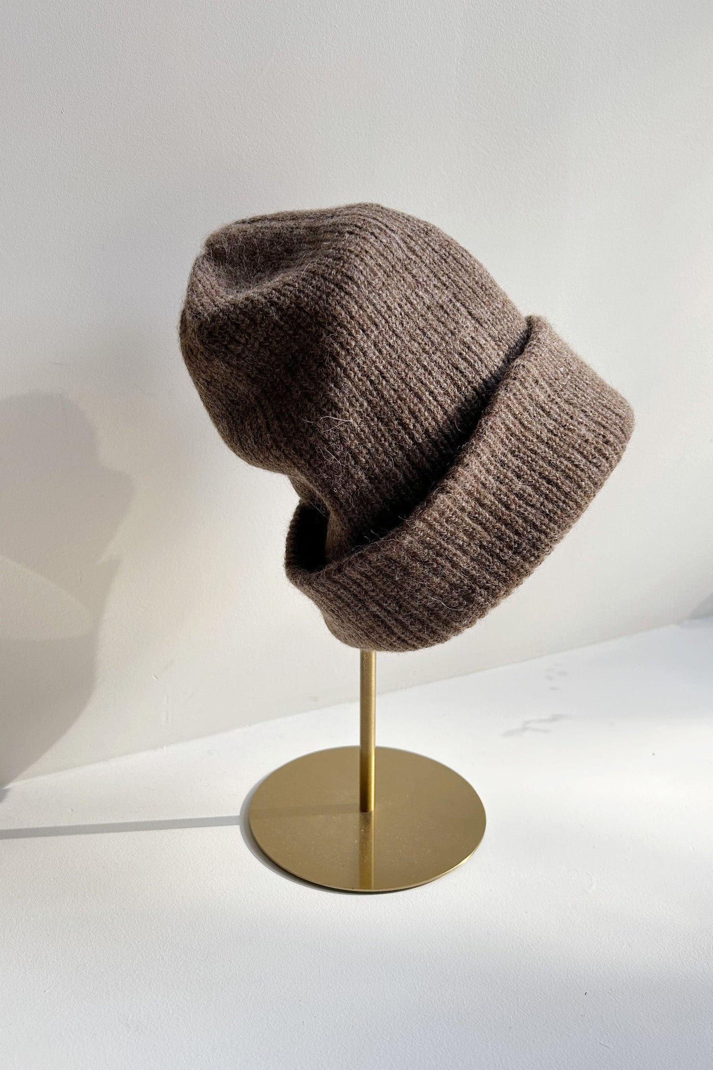 Rib Beanie Hat in Alpaca Wool Blend Accessories CHRISTINE ALCALAY Heather brown One Size 