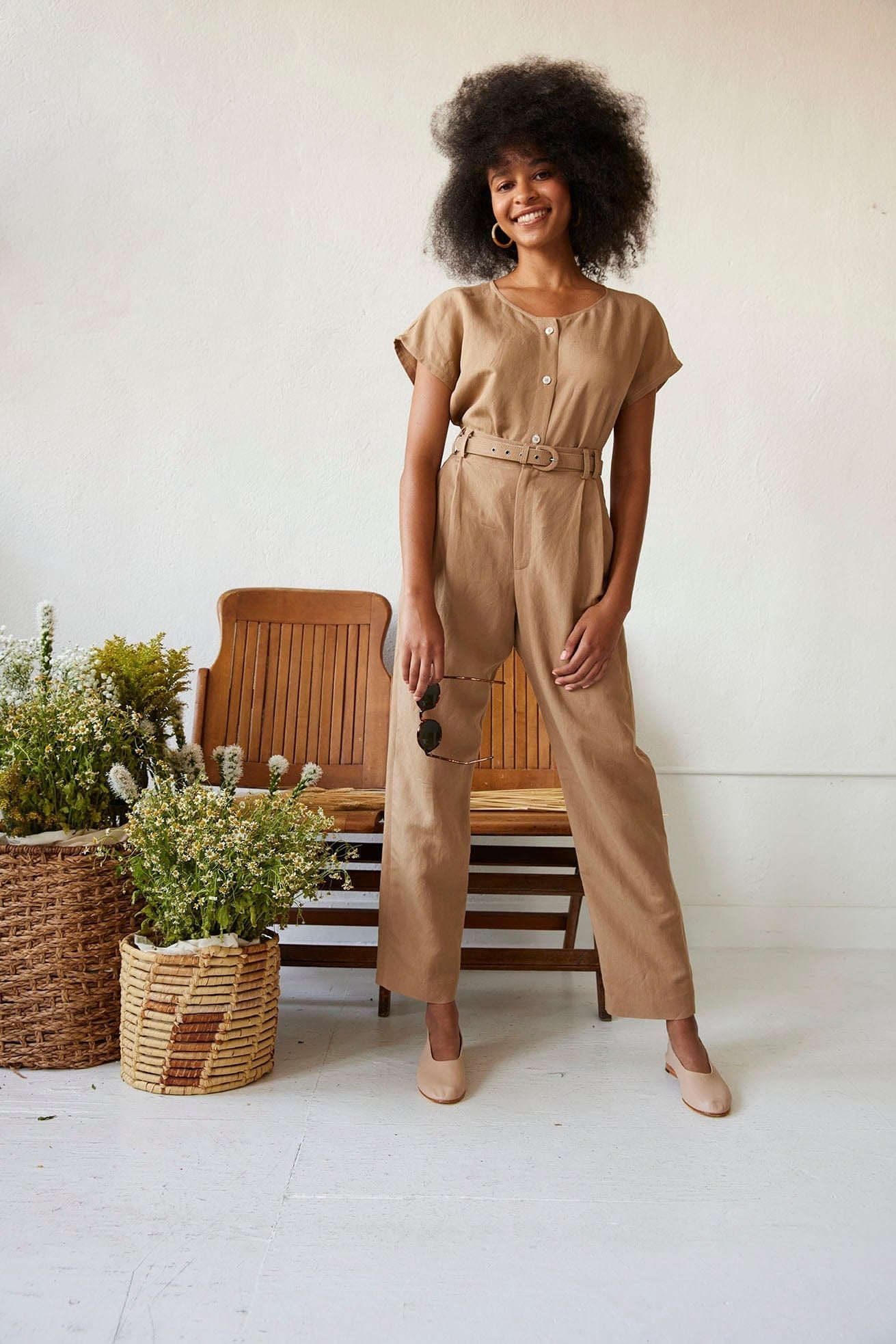 Hannah Blouse in Linen Blend Blouses CHRISTINE ALCALAY   