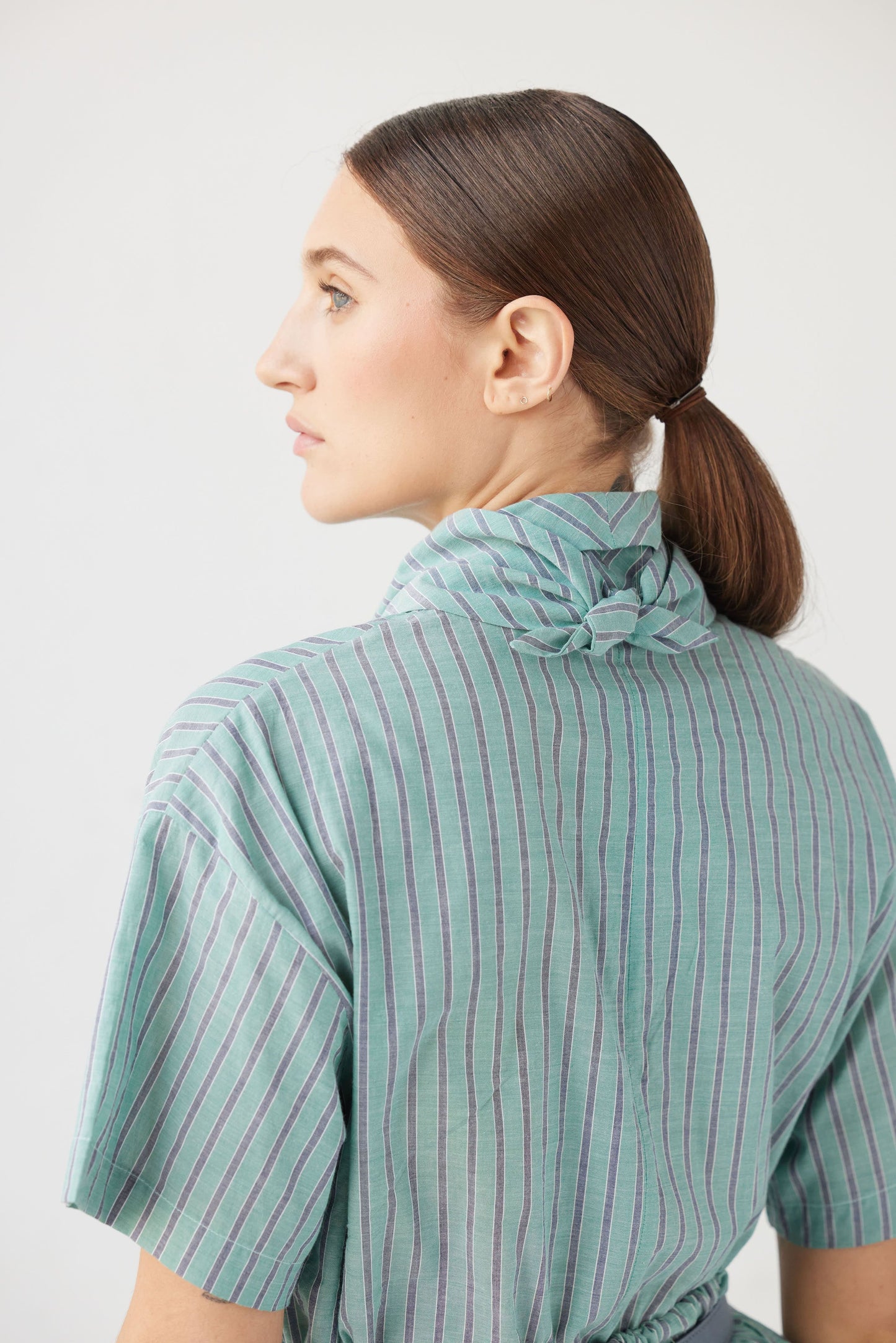 Betty Blouse in Ticked Cotton Tops CHRISTINE ALCALAY   