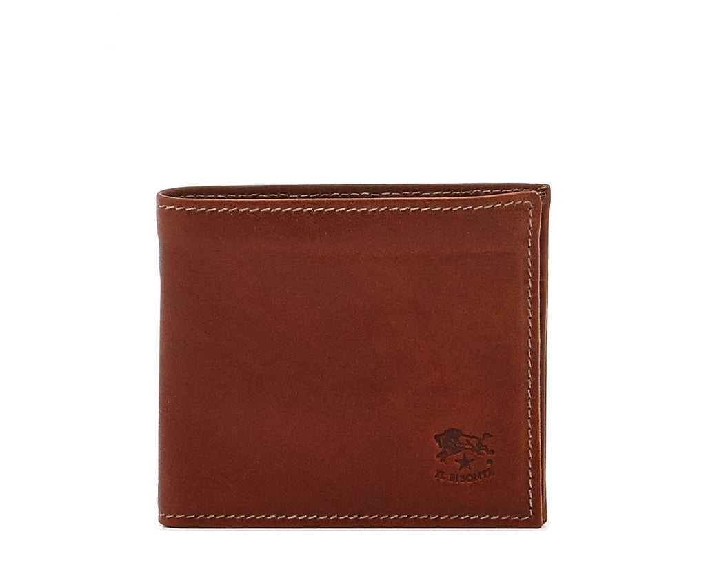 Classic Bifold Wallet, Small Leather Goods from Il Bisonte in Sepia BW22 