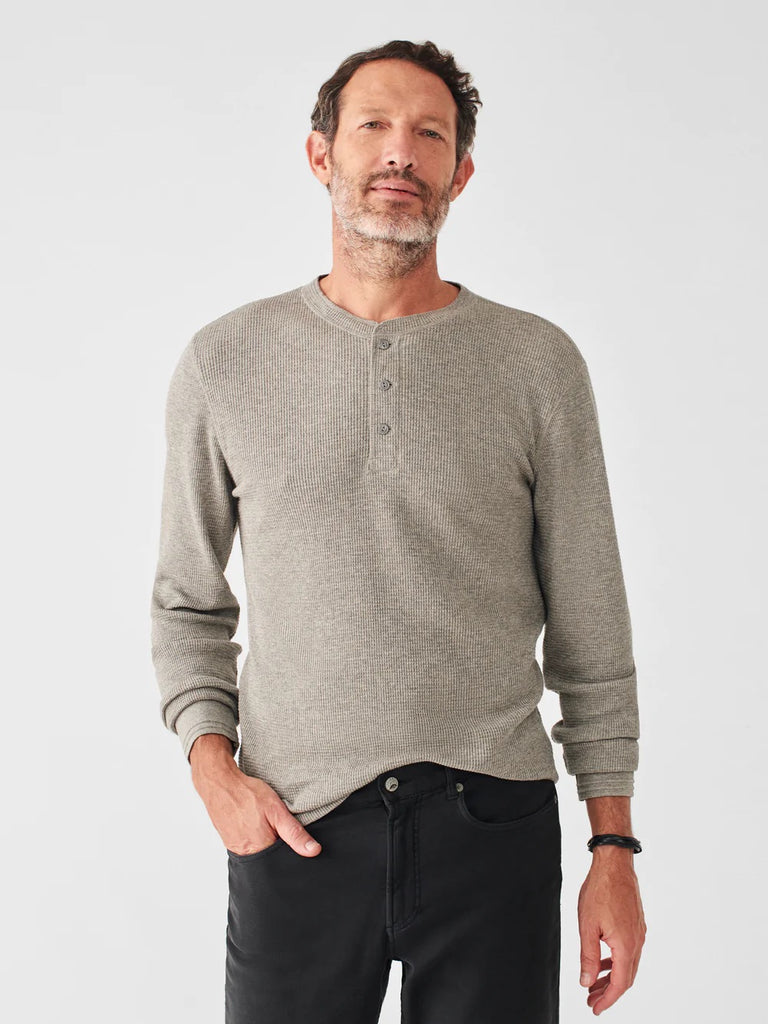 Legend Waffle Henley, T-Shirts from Faherty in Antique White S