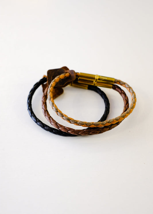 Flint Single Waxed Canvas Bracelet Small Leather Goods Tres Cuervos Leatherworks   