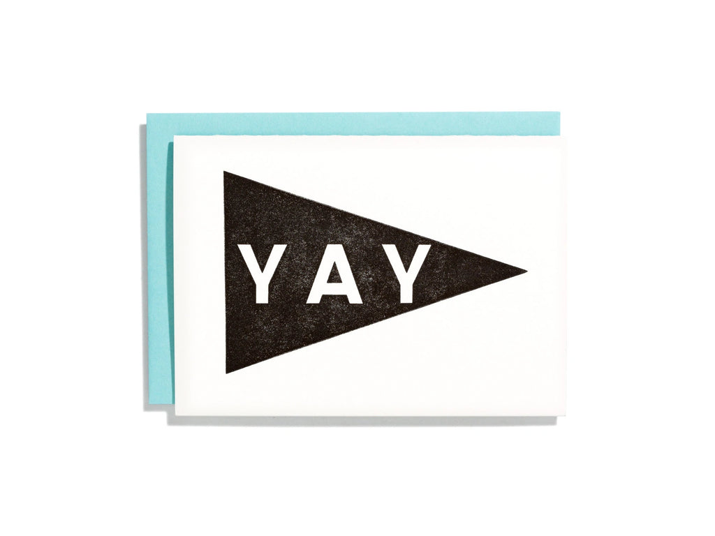 Greeting Cards, Cards from Shorthand Press in Yay Pennant Black 